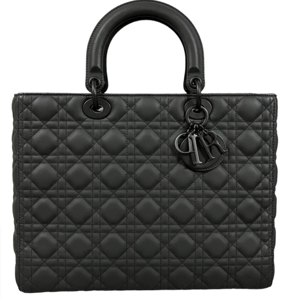 Lady Dior Large Ultra Matte Black